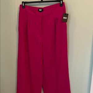 DKNY Fuchsia Wide-Leg Pleated Trousers NWT